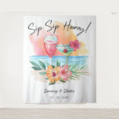 シーサイドシピン |トロピカルビーチカクテルシャワー タペストリー (正面)