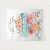 シーサイドシピン |熱帯ビーチのベビーシャワー タペストリー (正面(横))