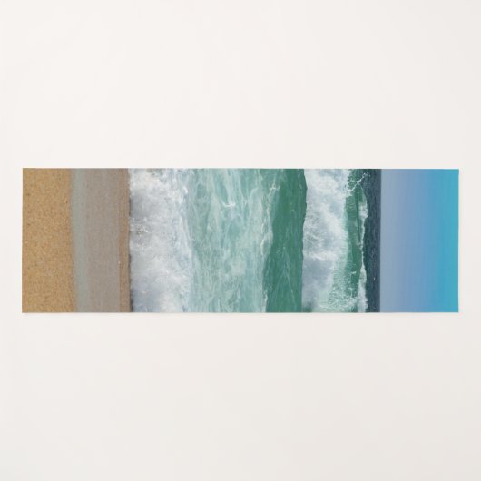 シーサイドシーウェーブスサンドビーチテンプレートフィットネス ヨガマット (正面(横))