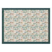 シーサイドシーシェルズシースターズパステルグリーンアイボリー テーブルクロス (正面(横))