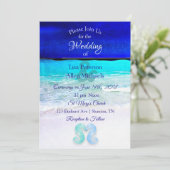 シーサイドシーホースブルービーチ結婚式招待状 招待状 (スタンド正面)
