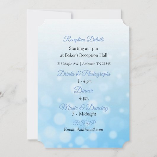 シーサイドシーホースブルー《写真》ぼけ味結婚式招待状 招待状 (裏面)