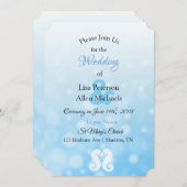 シーサイドシーホースブルー《写真》ぼけ味結婚式招待状 招待状 (正面/裏面)