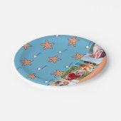 シーサイドスターとミュージックノートハッピーバースデー写真 ペーパープレート (アングル)