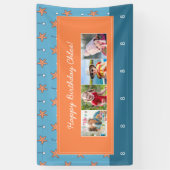 シーサイドスターとミュージックノートハッピーバースデー写真 横断幕 (縦)