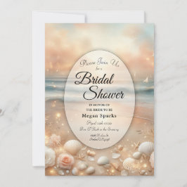シーサイドスパークルアンドサンセットドリームズブライダルシャワー 招待状