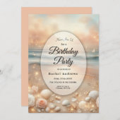 シーサイドスパークル&サンセットドリームバースデーパーティー 招待状 (正面/裏面)