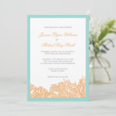 シーサイドズ用サンゴ結婚結婚式招待状 招待状 (スタンド正面)