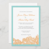 シーサイドズ用サンゴ結婚結婚式招待状 招待状 (正面/裏面)