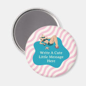 シーサイドセレニティピンナップ:ヴィンテージビーチエレガンス マグネット (正面/裏面)