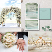 シーサイドセレニティブルーグリーンクリーム 出欠カード