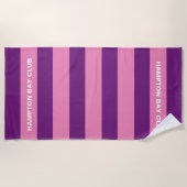 シーサイドセレニティ：カスタムビーチクラブタストライプのオル ビーチタオル (正面)