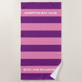 シーサイドセレニティ：カスタムビーチクラブタストライプのオル ビーチタオル (正面)