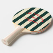 シーサイドセージ緑のストライピングとファミリ名 卓球ラケット (正面アングル)