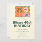 シーサイドソイモダンリーかわいカスタムい誕生日パーティー 招待状 (正面)