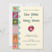 シーサイドソイモダンリーカスタムかわいい結婚QR 招待状 (正面)