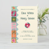 シーサイドソイモダンリーカスタムかわいい結婚QR 招待状 (スタンド正面)