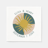 シーサイドソイ結婚ーのエンゲージモダンカスタム スタンダードカクテルナプキン (正面)