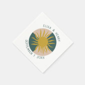 シーサイドソイ結婚ーのエンゲージモダンカスタム スタンダードカクテルナプキン (角)