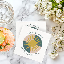 シーサイドソイ結婚ーのエンゲージモダンカスタム スタンダードカクテルナプキン