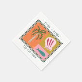 シーサイドソイ結婚ーの婚約モダンカスタム スタンダードカクテルナプキン (角)