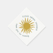 シーサイドソワレーブライダルシャワーかわいい太陽カスタム スタンダードカクテルナプキン (角)