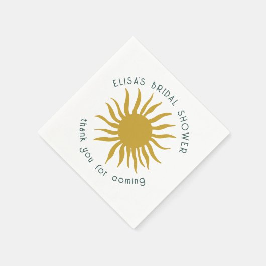 シーサイドソワレーブライダルシャワーかわいい太陽カスタム スタンダードカクテルナプキン (角)