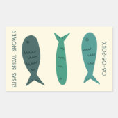 シーサイドソワレーブライダルシャワーかわいい魚CUSTOM 長方形シール (正面)