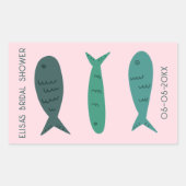 シーサイドソワレーブライダルシャワー かわいいお魚 CUSTOM 長方形シール (正面)