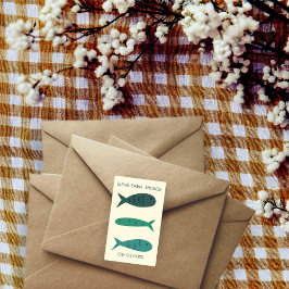 シーサイドソワレーブライダルシャワー かわいいお魚 CUSTOM 長方形シール