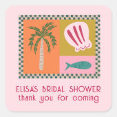 シーサイドソワレーブライダルシャワー モダン かわいい オーダーメイド スクエアシール (正面)