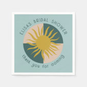 シーサイドソワレーブライダルシャワー モダン かわいい オーダーメイド スタンダードカクテルナプキン (正面)