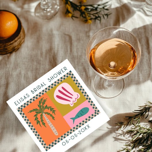 シーサイドソワレーブライダルシャワー モダン かわいい オーダーメイド スタンダードカクテルナプキン