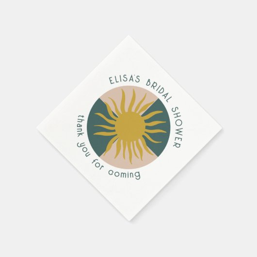 シーサイドソワレーブライダルシャワー モダン かわいい オーダーメイド スタンダードカクテルナプキン (角)