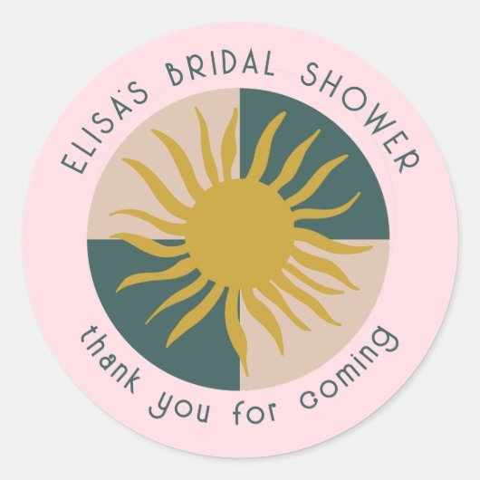 シーサイドソワレーブライダルシャワー モダン かわいい オーダーメイド ラウンドシール (正面)