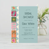 シーサイドソワレーブライダルシャワー モダン かわいい オーダーメイド 招待状 (スタンド正面)