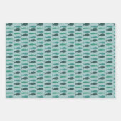 シーサイドソワレ 3フィッシュ モダン キュート カスタム ラッピングペーパーシート (正面3)