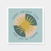 シーサイドソーリーバースデーパーティーモダンキュートカスタム スタンダードカクテルナプキン (正面)