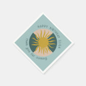 シーサイドソーリーバースデーパーティーモダンキュートカスタム スタンダードカクテルナプキン (角)