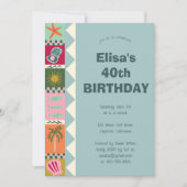 シーサイドソーリーバースデーパーティーモダンキュートカスタム 招待状 (正面)