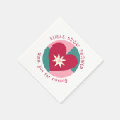 シーサイドソーリーブライダルシャワーカワイイカスタムハート スタンダードカクテルナプキン (角)