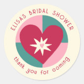 シーサイドソーリーブライダルシャワーモダンキュートカスタム ラウンドシール (正面)