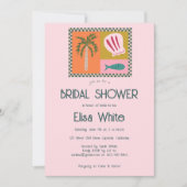 シーサイドソーリーブライダルシャワーモダンキュートカスタム 招待状 (正面)