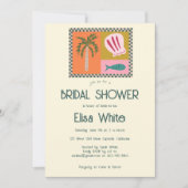 シーサイドソーリーブライダルシャワーモダンキュートカスタム 招待状 (正面)