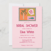 シーサイドソーリーブライダルシャワーモダンキュートカスタム 招待状 (正面)