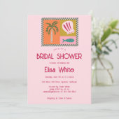 シーサイドソーリーブライダルシャワーモダンキュートカスタム 招待状 (スタンド正面)