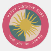シーサイドソーリー誕生日モダンキュートカスタム ラウンドシール (正面)