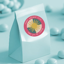 シーサイドソーリー誕生日モダンキュートカスタム ラウンドシール