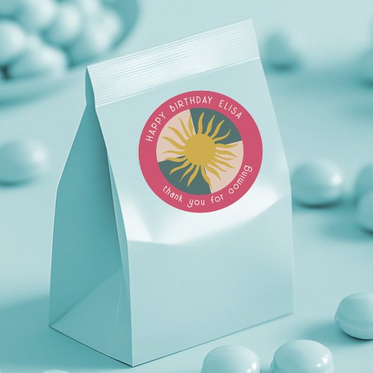 シーサイドソーリー誕生日モダンキュートカスタム ラウンドシール