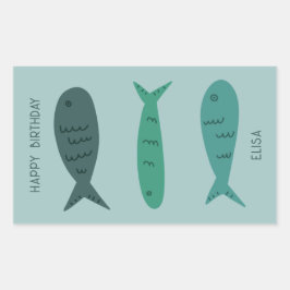 シーサイドソーレ誕生日かわいい魚カスタムたち 長方形シール